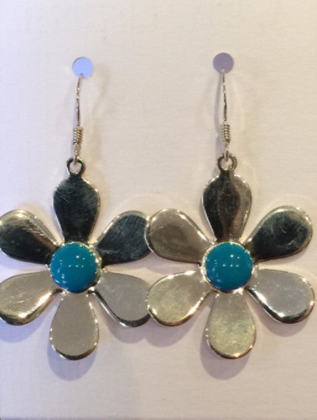 Daisy Flower Earrings (Teal)