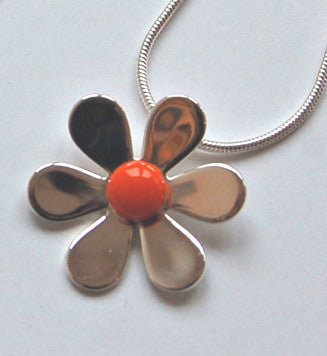 Daisy Flower Pendant (Orange)