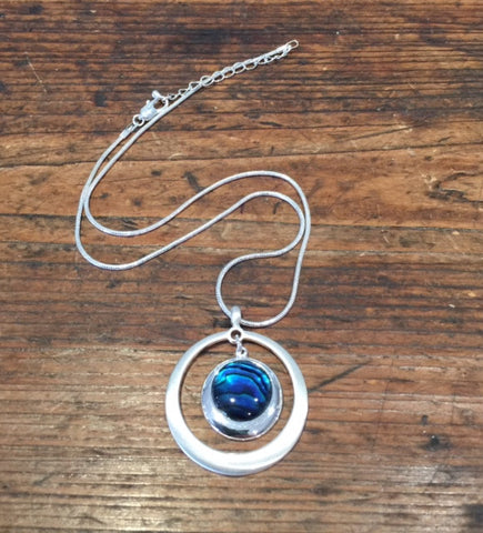 Double Circle Pendant (Teal)