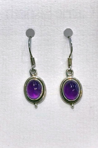 Oval Earrings (Amethyst)