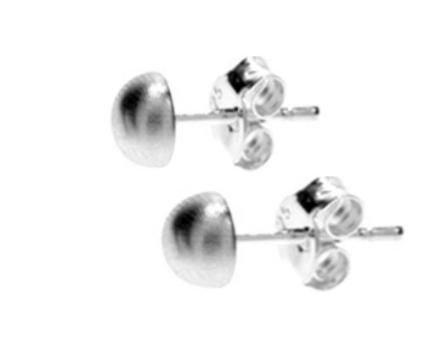 Brushed Dome Stud Earrings