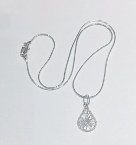 Sculpted Wire Teardrop Pendant