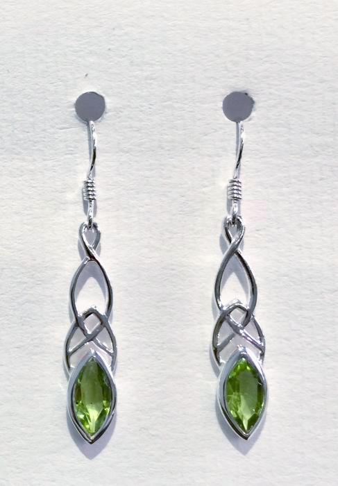 Celtic Design Earrings (Peridot)