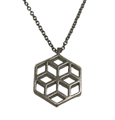 Hexagon Pewter Pendant (LG58)