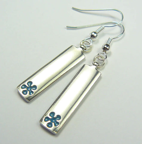 Blue Daisy Earrings