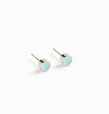 Round petite Stud Earrings Chloe-Turquoise (LG76)