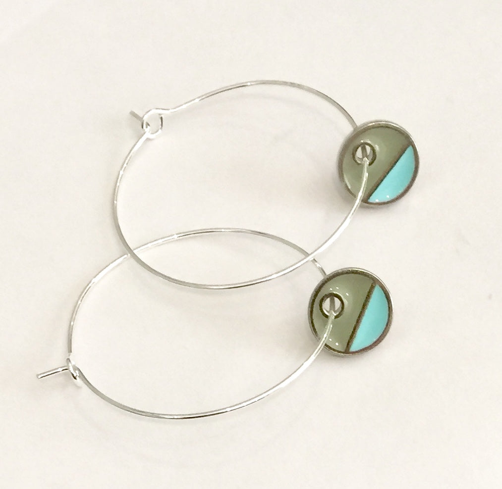 Horizon Hoop Earrings (Turquoise)