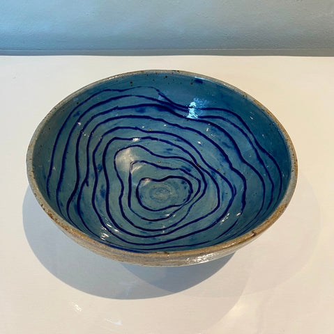 Ceramic Bowl, Concentric Blue (MM04)