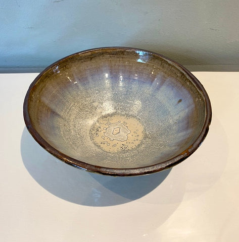 Large Ceramic Bowl, Brown Rim (MM06)