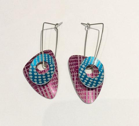 Double Earrings (Turquoise/Purple) MN03