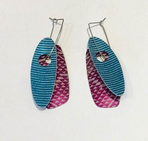 Double Earrings (Turquoise/Purple) MN06