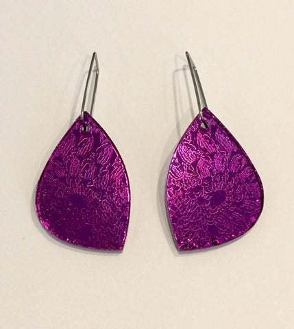 Purple Lozenge Acrylic Earrings
