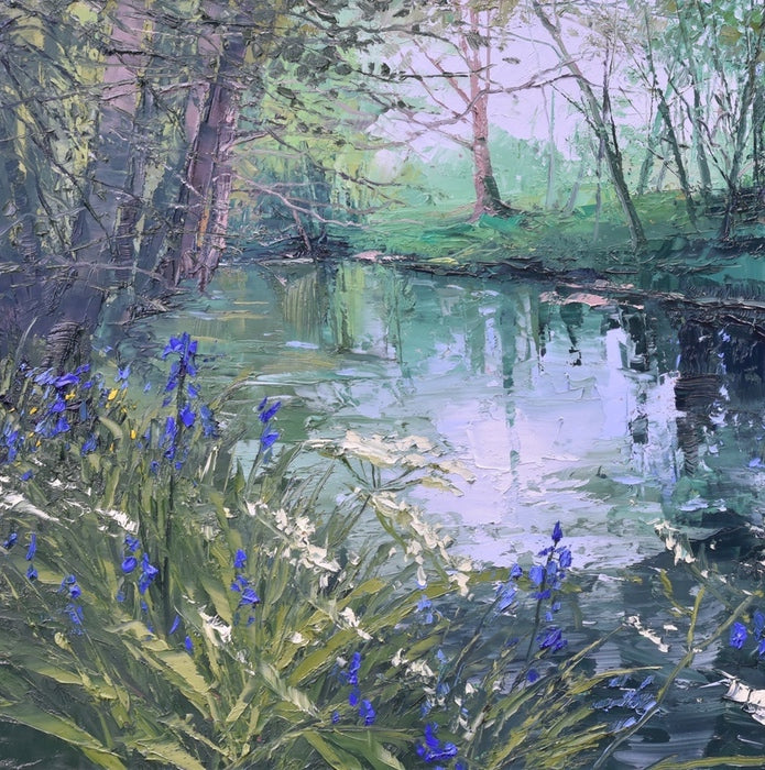Bluebells by the River's Edge