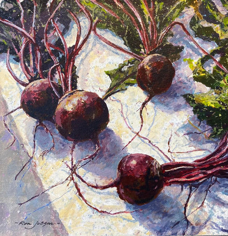 Beetroot from Brian's Garden. Acrylic. Framed (R02)
