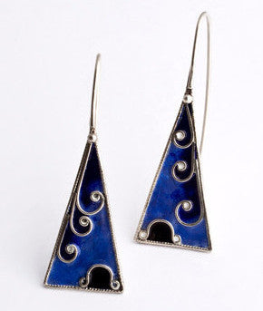 Enamel and Silver Earrings 1