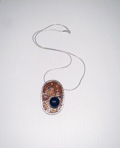 Enamel and Silver Pendant