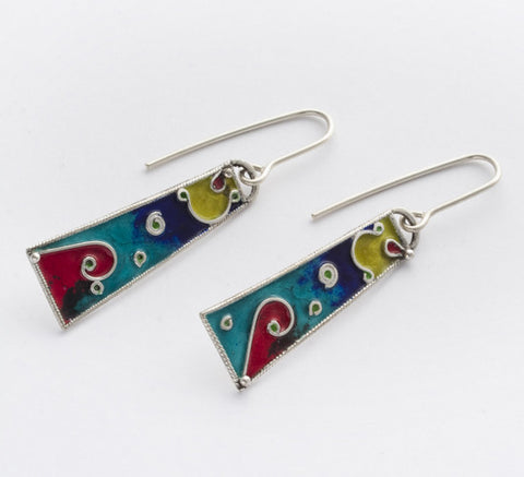 Enamel and Silver Earrings 2