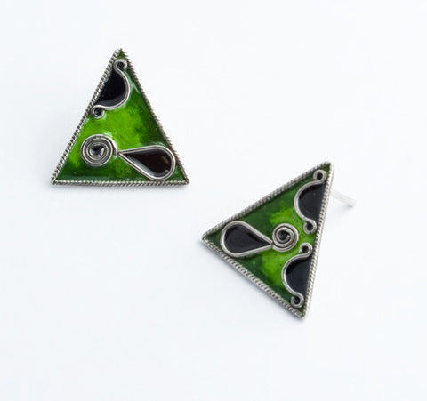 Enamel and Silver Earrings 5