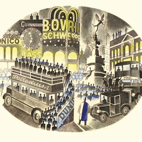 Piccadilly Circus from "Boat Race Day" (card)