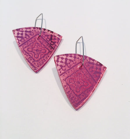 Pink Triangle Acrylic Earrings