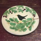 Blackbird with Berries & Acorns Plate (Large)