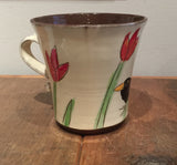 Blackbird Mug with Tulips (Large)