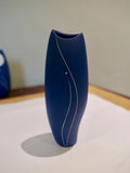 Blue Porcelain Vase with White Inlay, Medium (SD22)