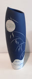 Tall Blue Vase with Moon and Grasses 1