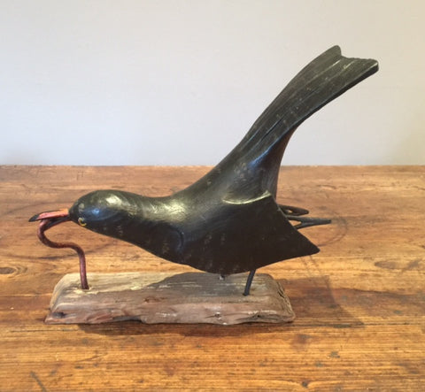 Blackbird with Worm