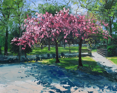 Cherry Trees, Bournville Park  (framed)