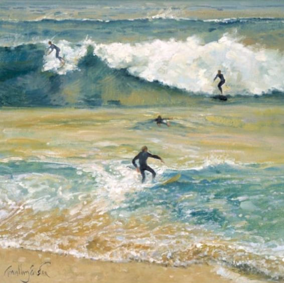 Surfers on the Crest (card)