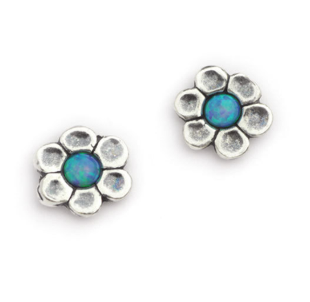 Opal Flower Stud Earrings