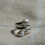 Spiral Silver Ring with Pearl (CH04)