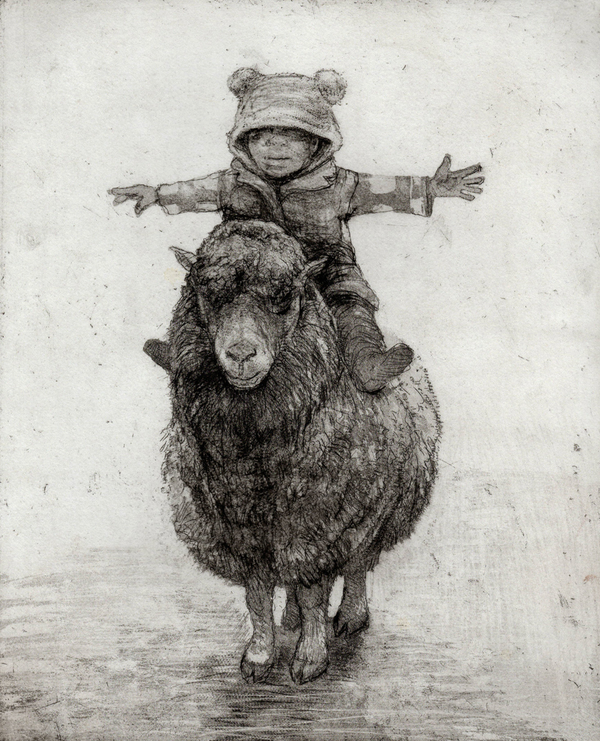 Rider 14/75, Framed Etching Print (CS11)