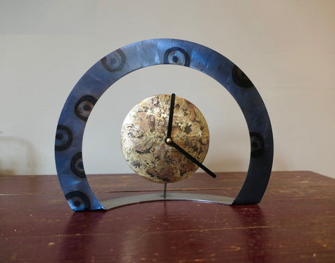 Hoop Clock (Steel Blue with Circles) WH