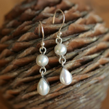 Double Pearl Hook Earrings (CH19)