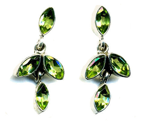 Peridot & Silver Stud Earrings (four stones)