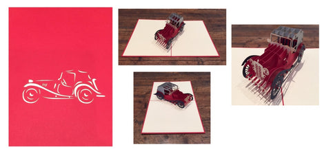 Vintage Car Card (Red)