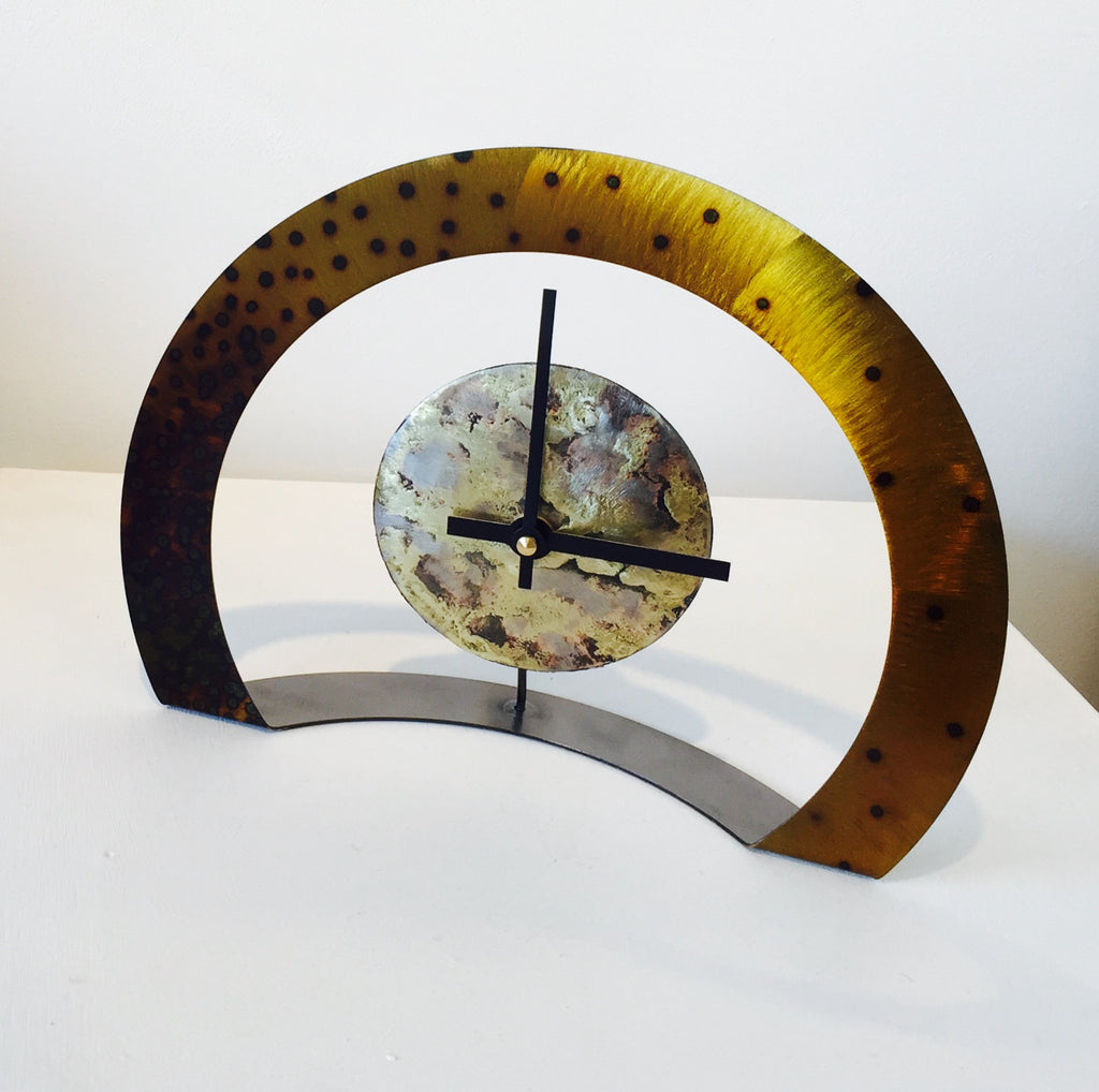 Hoop Clock (Gold with Black Spots)