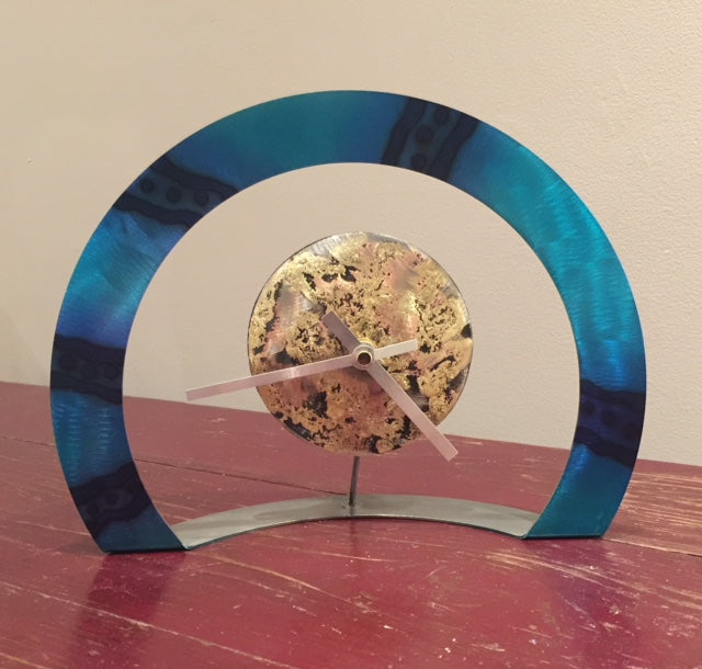 Hoop Clock (Turquoise with Stripes and Spots )