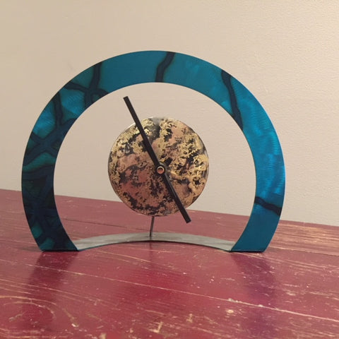 Hoop Clock (Turquoise with Criss-Cross )