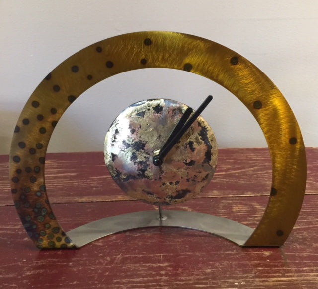 Hoop Clock (Gold with Black Dots)