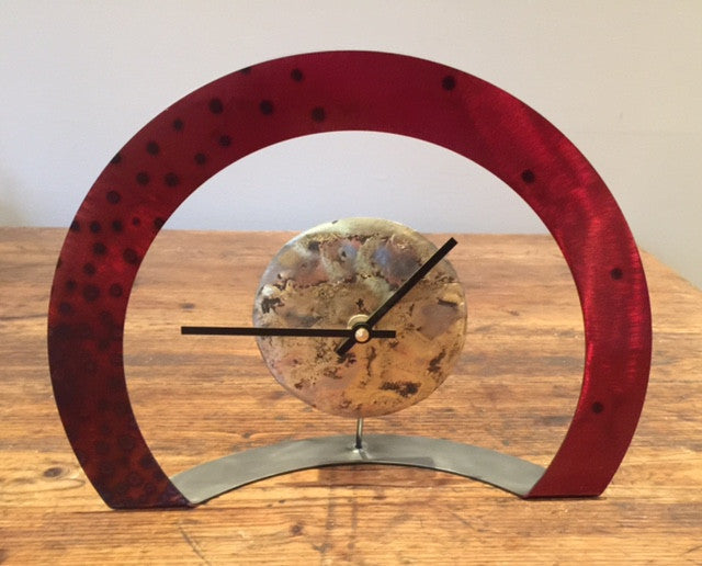 Hoop Clock (Red with Spots)