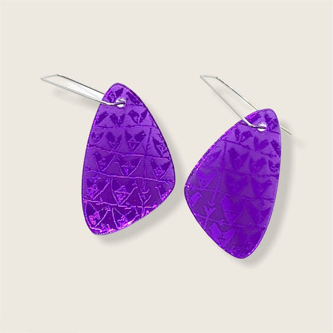 Acrylic Triangle Earrings (Purple) MN44