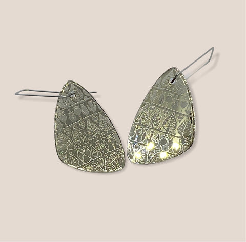 Acrylic Triangle Earrings (Bronze) MN45