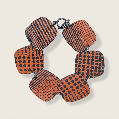 Square Bracelet(Orange/Black spots) MN36