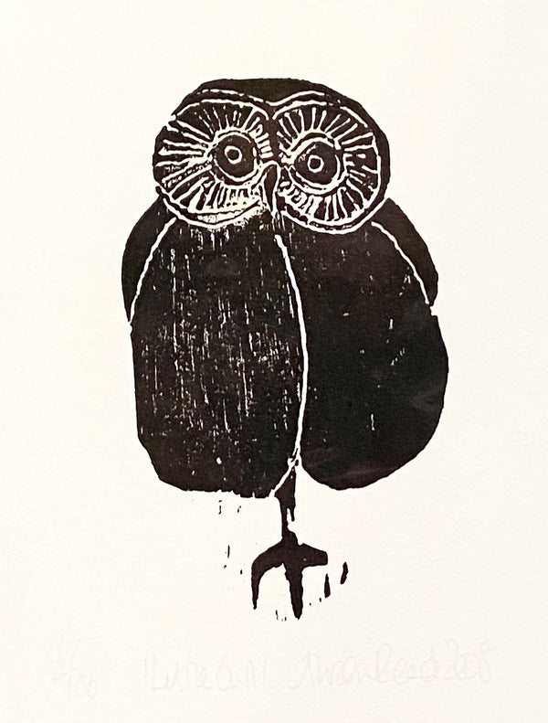 'Little Owl' Woodcut Print 67/100 (AR43)