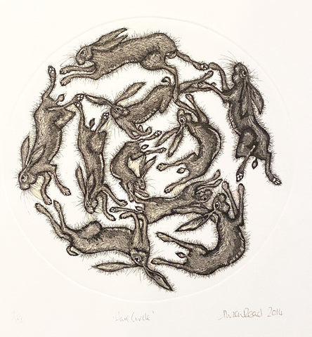 'Hare Circle' Etching Print (AR38)