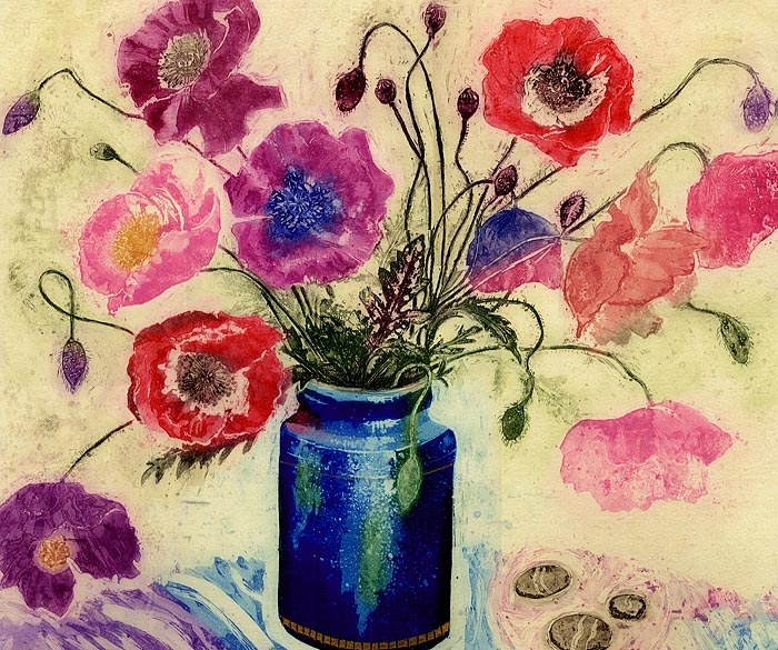 Poppies in a Blue Vase 63/250