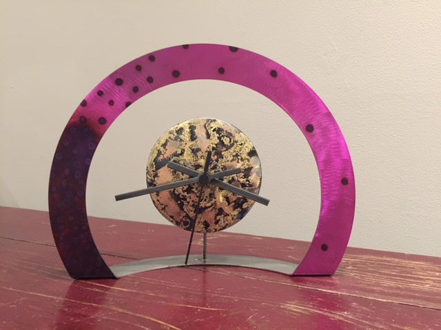 Hoop Clock (Mauve with Black Dots)